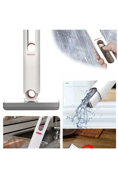 Yenigeldi Mini Mop Taşınabilir Kendinden Sıkmalı Mini Temizlik Paspası Masa Üstü Banyo Araba için - 2