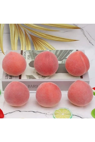 Yenigeldi 3 Adet Sahte Şeftali Yapay Şeftali Ev Mutfak Süsü Dekorasyon Meyve - 4