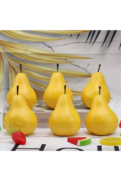 Yenigeldi 3 Adet Sahte Armut Yapay Armut Ev Mutfak Süsü Dekorasyon Meyve - 4
