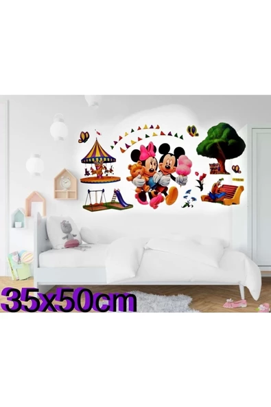 Yenigeldi Mickey Fare Temalı Çocuk Odası Duvar Sticker Miki