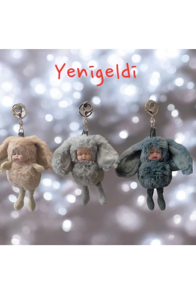 Yenigeldi 2 adet Bebek Peluş Anahtarlık Büyük Boy Çanta Süsü