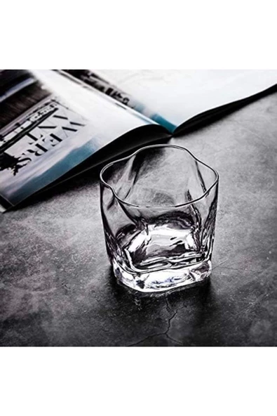 Yenigeldi 2 Adet Bükülü El Yapımı Şeffaf Cam Bardak - Resim 2