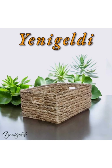 Yenigeldi 1 Adet Doğal Hasır Sepet (uzunluğu 40 Cm Genişlik 28 Cm Yükseklik 16 Cm ) Yen240038b - 2