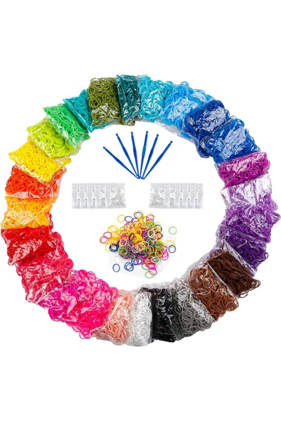 Yenigeldi 4 Paket Loom Band Bileklik Yapma Seti