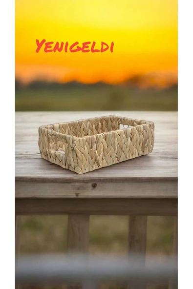 Yenigeldi (YÜKSEKLİĞİ:10-GENİŞLİĞİ:20-UZUNLUĞU:28 CM) 1 Adet Küçük Hasır Sepet Yen2400361 - Resim 2