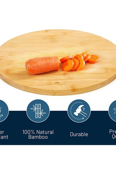 Yenigeldi Bambu Kesme Tahtası Bambu Nihale Bambu Peynir Pizza Sunum Servis Tahtası 18 Cm - 2