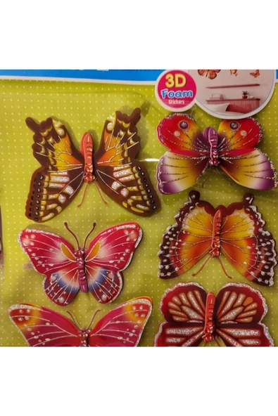 Yenigeldi 3 Boyutlu Kelebek Duvar Sticker, Kelebek Sticker