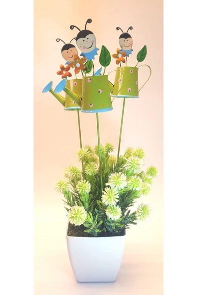 freeshopxl Çiçek Desteği, Metal Sulama Çiçek Desteği, Arı Maya, Menekşe, Gül, Feslegen, Şakayık,