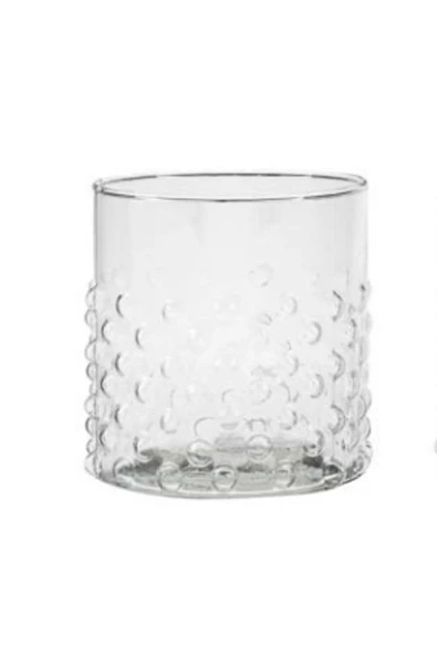 Yenigeldi 1 Adet Şeffaf Baloncuk Tasarımlı Cam Viski, Meşrubat, Soğuk Kahve Bardağı