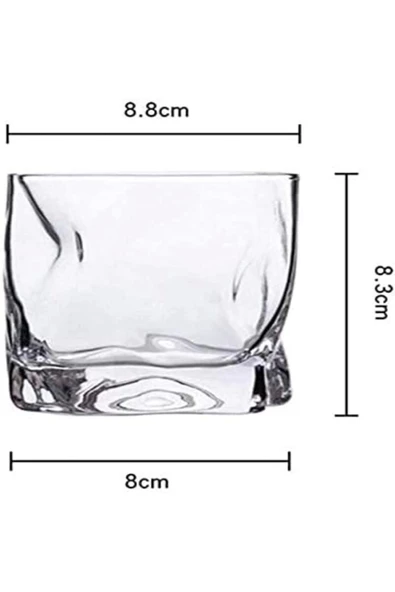 Yenigeldi 2 Adet Bükülü El Yapımı Şeffaf Cam Bardak - Resim 3