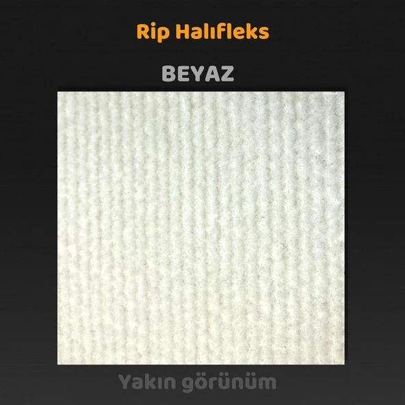 Beylini Halıfleks Zemin Yer Kaplama 3 mm Kalınlığında Rip Halı Duvardan Duvara Halıflex Organizasyon Davet Beyaz - 2