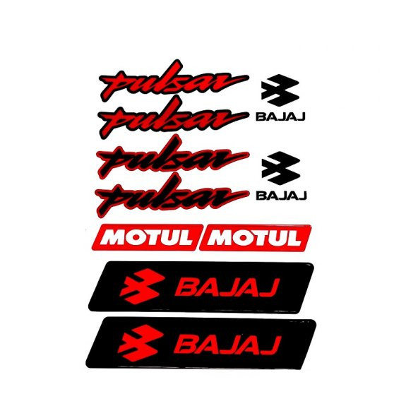 Bajaj Pulsar Sticker (Etiket) Seti Kırmızı A4 Boyut