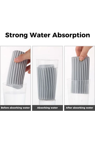 Yenigeldi 2 Adet Gri Silgi Nemli Sünger Su Emici Bulaşık Süngeri Ve Fırçası Mutfak Temizlik - 2