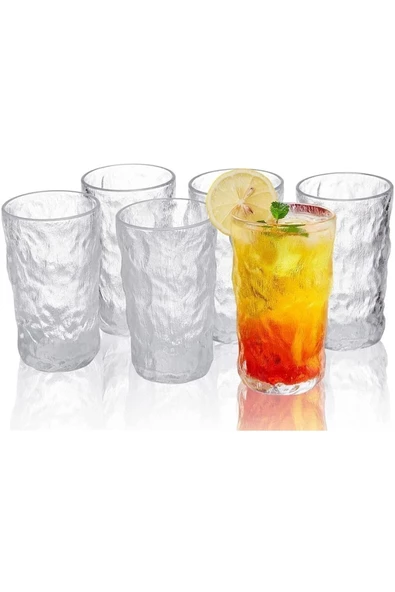Yenigeldi 2 Adet 300ml. Italyan Cam Buzul Bardak, Buzlu Su Bardağı, Kokteyl Meyve Suyu Kahve Sunum - 2