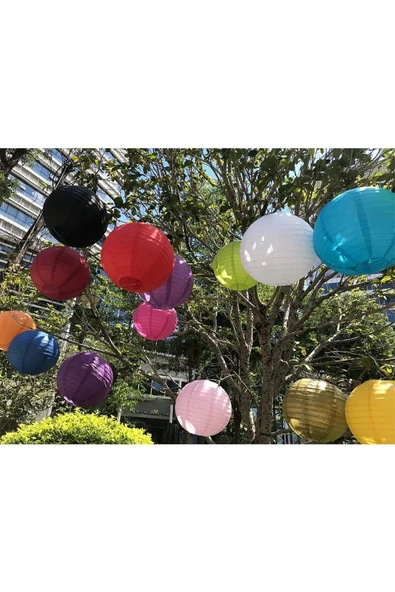 Yenigeldi 2 Adet Beyaz Yuvarlak Kağıt Fener Japon Feneri Lamba Düğün Doğum Günü Partisi Dekorasyon - 4