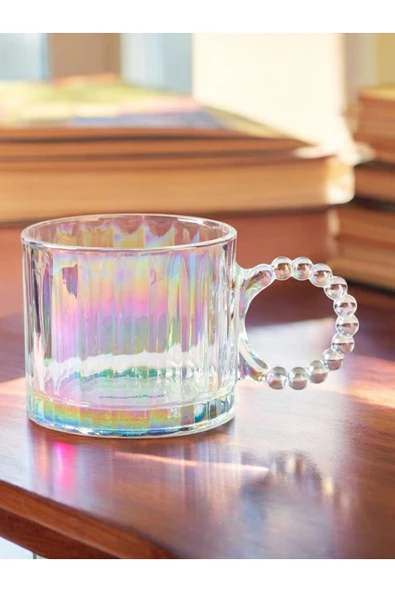 Yenigeldi Gökkuşağı Kupa Gamzeli Veya Çizgili Cam Bardak Viski Kokteyl Kahve Ve Sunum Bardağı 350 ml