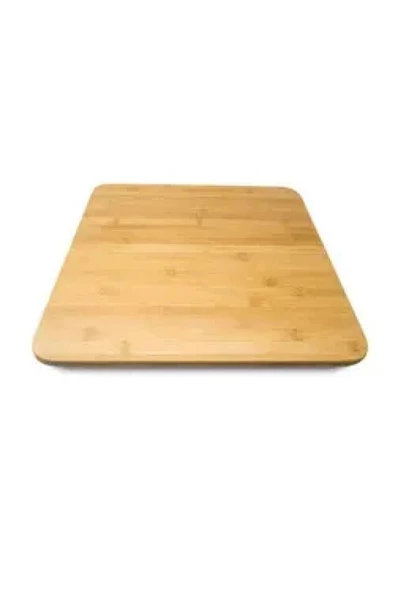 Yenigeldi 1 Adet Kare Bambu Kesme Tahtası Bambu Nihale Bambu Peynir Pizza Sunum Servis Tahtası (18 X 18 CM) - 2