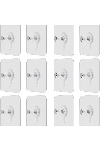 Yenigeldi 12 Adet Süper Güçlü Yapışkan Çerçeve Resim Askısı Yapışkanlı Askı Paslanmaz Çelik Mutfak Banyo Ev Du