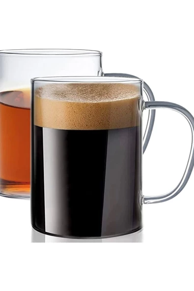 Yenigeldi 2 Adet Borosilikat Isıya Dayanıklı Termisil Bardak Cam Kupa