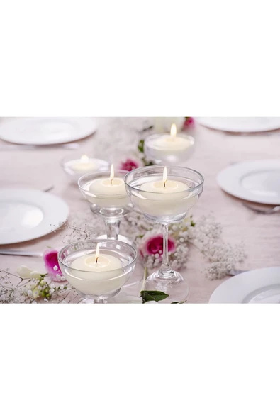 Yenigeldi 4 Adet. 8 Saat BOLSIUS Yüzen Mum Beyaz Fildişi Avrupa Üretim ,Düğün , Etkinlikler, Partiler