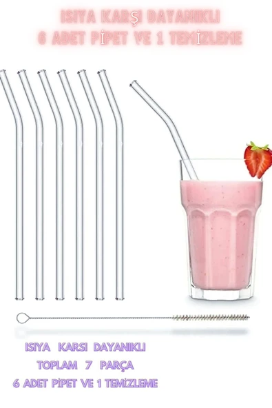 Yenigeldi 6'lı 9mm. 20cm Boyunda Cam Pipet, 1 Adet Pipet Temizleme Fırçası Ve 1 Adet Pipet Kapağı Seti - Resim 3