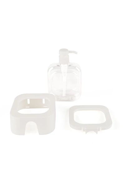 Mimoza Şeffaf Sıvı Sabunluk - Beyaz - 16 cm - 3