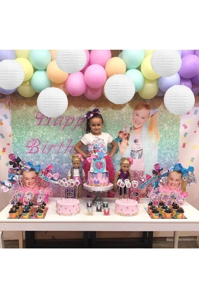 Yenigeldi 2 Adet Beyaz Yuvarlak Kağıt Fener Japon Feneri Lamba Düğün Doğum Günü Partisi Dekorasyon - 7