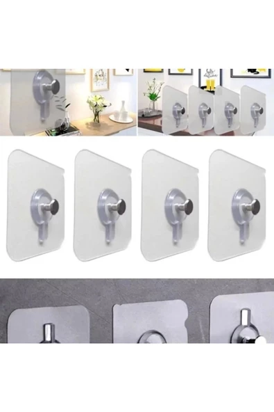 Yenigeldi 4 Adet Yapışkan Çerçeve Resim Askısı Yapışkanlı Askı Paslanmaz Çelik Mutfak Banyo Ev Duvar Dekoru Çi