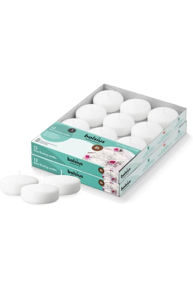 Yenigeldi 4 Adet. 8 Saat BOLSIUS Yüzen Mum Beyaz Fildişi Avrupa Üretim ,Düğün , Etkinlikler, Partiler - 3