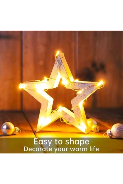 Yenigeldi Su Geçirmez Led Peri Işık Pilli Çalışan Gün Işığı Dizili Işıklar 3 metre - 3