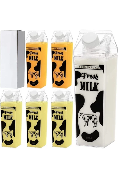 Yenigeldi 1 Adet 500ml Flamingo Süt Kutu Tasarımlı Su Kahve Içecek Şişesi Cam Değildir Kahve Ve Sunum Bardağı - 3