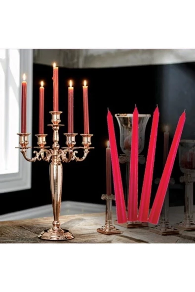 Yenigeldi 7 Saat Yanan , Varaklı Şamdan Mumu ,avrupadan Ithal, Dışa Akıtmaz - 3