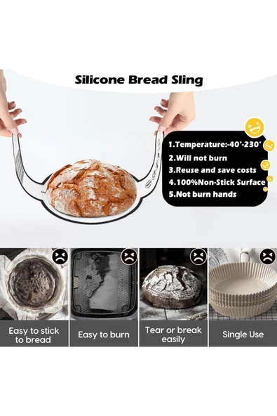 Yenigeldi 4 Adet Hollanda Silikon Kollu Yapışmaz Isıya Dayanıklı Kek Ekmek Pizza Börek Muffin Pişirme Matı - 2