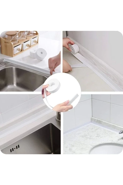 Yenigeldi Pratik Su Sızdırmaz Geçirmez Bant Lavabo Küvet Kenar Bandı Küvet Duş Izolasyon 3.2 M - 2