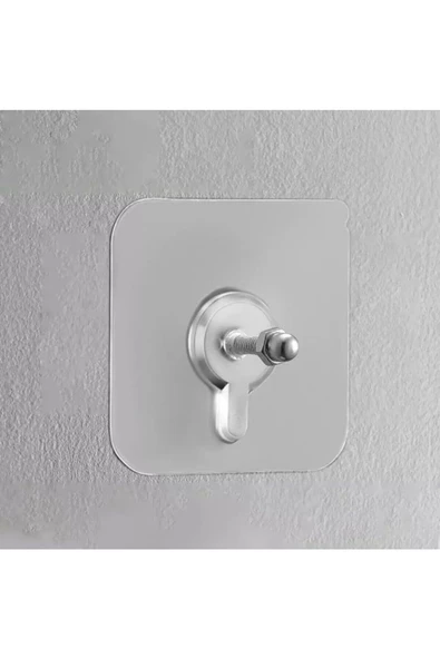 SAYRA Süper Güçlü 4 Adet Çerçeve Askısı Pin Delgisiz Vidalı Tırnak Kanca Yapışkanlı Raf Tutucu Askı - 3