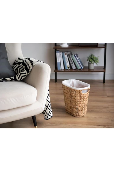 Yenigeldi 1 Adet Ankastre Kulplu Hasır Çöp Sepeti Yatak Odası,Dolap, Banyo Düzenleyici (33,5 cm - 19cm - 31.5 cm) - 3
