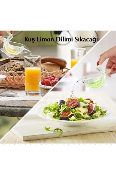 Yenigeldi Şeffaf Akrilik Kuş Limon Dilimi Sıkacağı Çay Salata Ihlamur Vs. Için Limon Sıkacak Lemon Squeezer