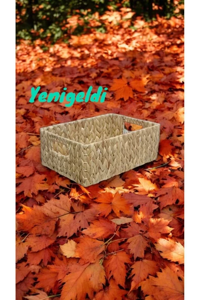 Yenigeldi (YÜKSEKLİĞİ:13-GENİŞLİĞİ:24-UZUNLUĞU:34 CM) 1 Adet Küçük Hasır Sepet Yen2400371 - 2