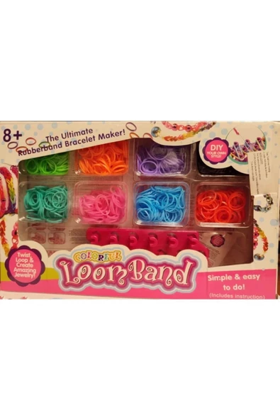 Yenigeldi Kutulu Loom Band Bileklik Yapma Seti