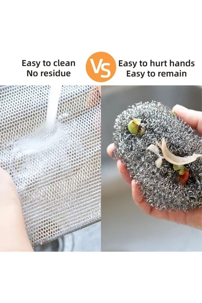 Yenigeldi 10 Adet Çok Amaçlı Mucize Mikrofiber Inox Bez Telli Bulaşık Bezi, Mutfak Banyo Bezi - 4