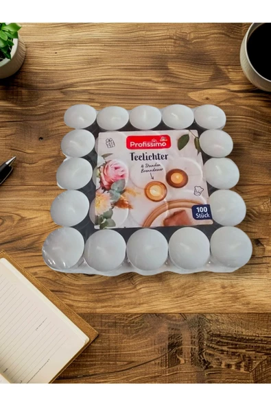 Yenigeldi 100 Adet 12.5 gr Tealight Buhurdanlık Mumu , Polonya Mumu , Kokusuz Mum , Tea Ligh