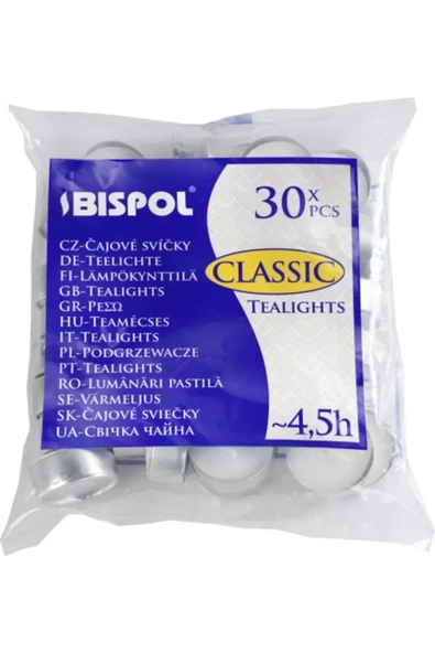 BISPOL 30 Lu Buhurdanlık Tea Light , 4saat Yanan Mum , Difizör Mumu , Kokusuz Mum , Isıtıcı Mum, Tealight - 2