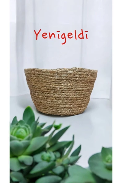 Yenigeldi 1 Adet Yuvarlak Hasır Saklama Sepeti Sapsız yen240039mb