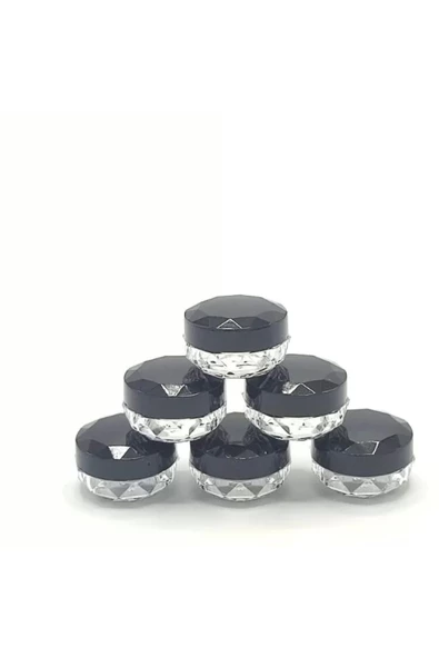 Yenigeldi 6'lı Akrilik Mini Kapaklı Kavanoz, Krem Kutusu, Seyahat Kutusu