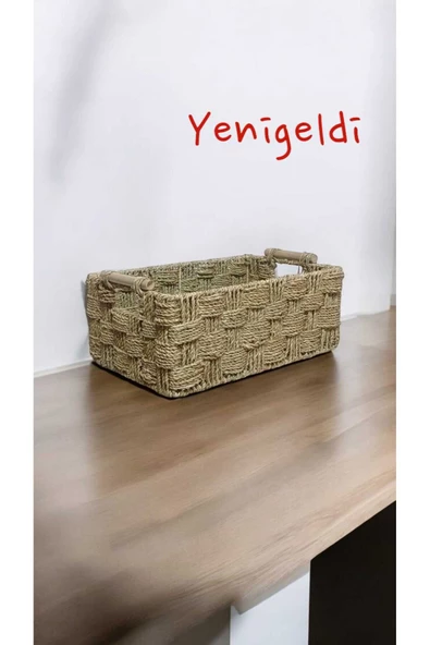 Yenigeldi 1 Adet Hasır Saklama Sepeti Saplı İç İçe Düzenleyici yen240021or