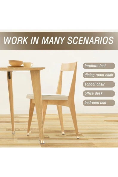 Yenigeldi 16 Adet Keçeli Silikon (15MM - 17MM) Masa Sandalye Pabuç Kaydırmaz Zemin Koruyucu - 2