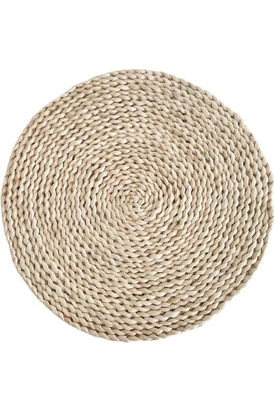 Yenigeldi 1 Adet Doğal Amerikan Servis Supla Örme Runner Hasır Örgülü Sunum Daire Örgülü Bambu Servis