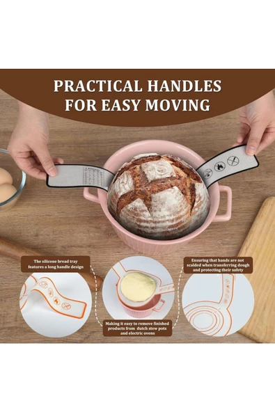 Yenigeldi 1 adet Hollanda Silikon Kollu Yapışmaz Isıya Dayanıklı Kek Ekmek Pizza Börek Muffin Pişirme Matı - 3