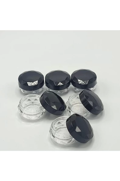 Yenigeldi 6'lı Akrilik Mini Kapaklı Kavanoz, Krem Kutusu, Seyahat Kutusu - 3