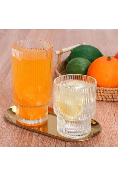 Yenigeldi 4 Adet ( 2b Ve 2k 2 Cam Pipet 1 Fırça) Ripple Kristal Cam Origami Bardağı Iç Içe Geçen Bardak - 3